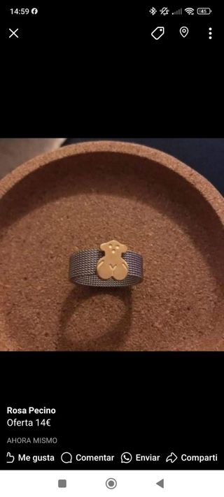 Conjunto Tous Pulsera y Anillo Oso