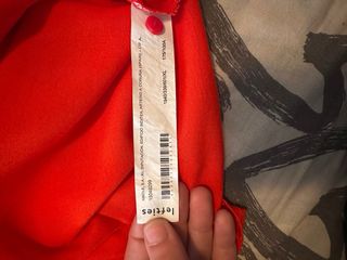 Vestido camisero Lefties rojo XL mangas abullonada