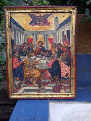 Icono Griego La Última Cena Hecho a Mano