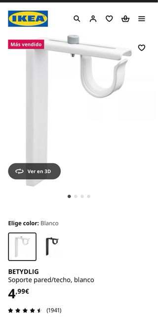 Soporte pared/techo IKEA y barras