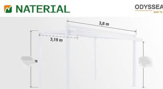 Pérgola aluminio bioclimática 3,19x3,80m.