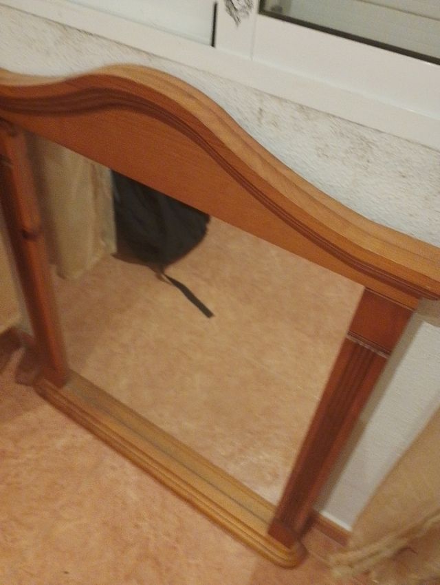 Espejo de madera y cristal