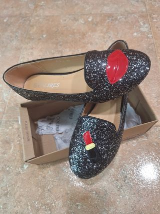 Zapatos planos Colires con brillos y labios