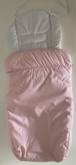 Saco para silla de bebé rosa lunares