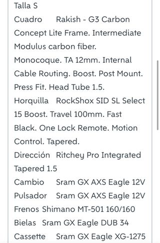 MMR Rakish G3 Carb Talla S