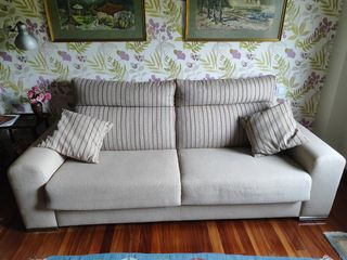 Sofá Cama Beige Tela