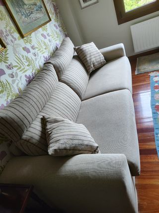 Sofá Cama Beige Tela