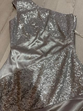 Vestido fiesta lentejuelas plateado T.XS