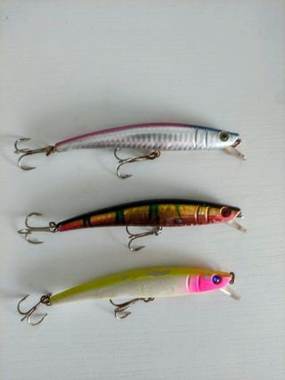 Lote 3 señuelos pesca spinning