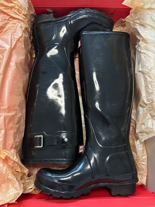Botas Hunter Tall Gloss Negras Talla 36