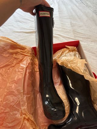 Botas Hunter Tall Gloss Negras Talla 36