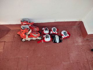 2 pares de Patines en línea con protecciones