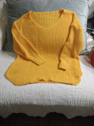 Jersey amarillo de punto talla única