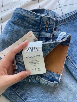 Pantalón vaquero recto Zara azul