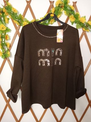 Sudadera oversize con estampado min min