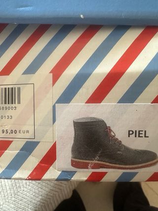 Botas El Ganso Piel Azul con Cordones Rojos