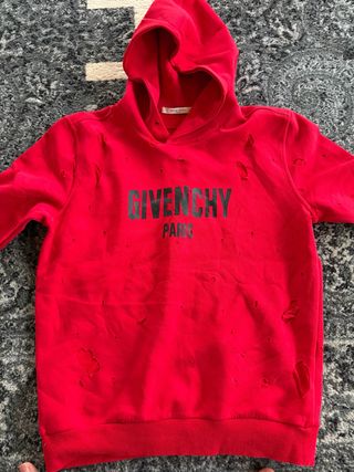 Sudadera Givenchy Roja Desgastada