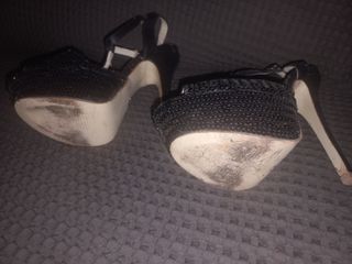 Sandalias de fiesta negras con lentejuelas