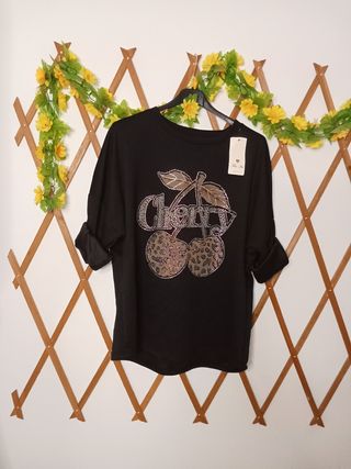Sudadera con estampado de cerezas