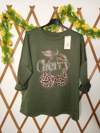 Sudadera con estampado de cerezas