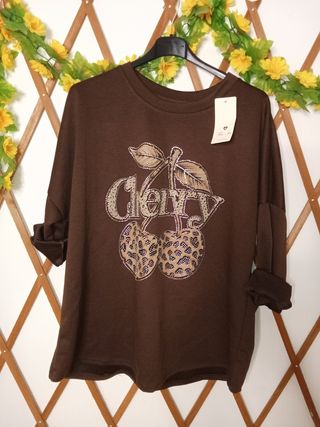 Sudadera con estampado de cerezas