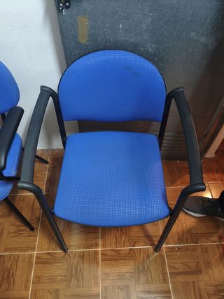 Juego de 2 sillas azules y negras