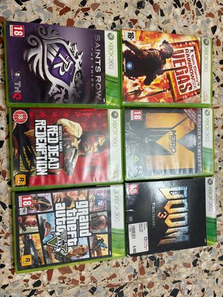 Lote 5 Juegos Xbox 360: GTA V, RDR, Doom 3