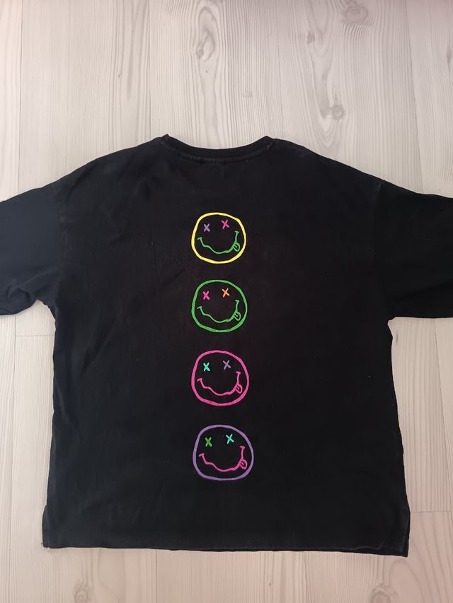 Camiseta Nirvana Tie-Dye Infantil Negra