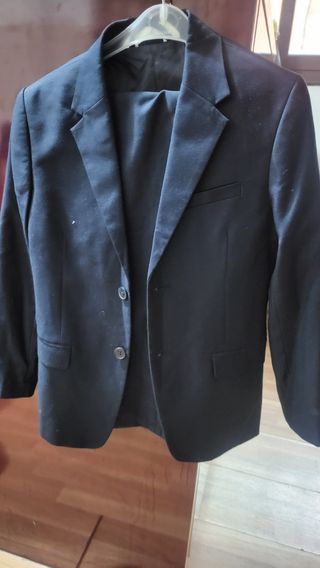 Traje americana y pantalón niño azul