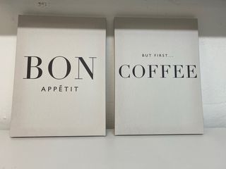 Set 2 Cuadros Decorativos Cocina Bon Appétit Coffe