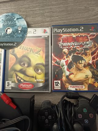 Consola PlayStation 2 Negra + 7 Juegos dos mandos 