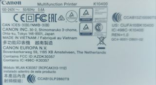 Fuente impresora Canon Pixma MX475 K10400