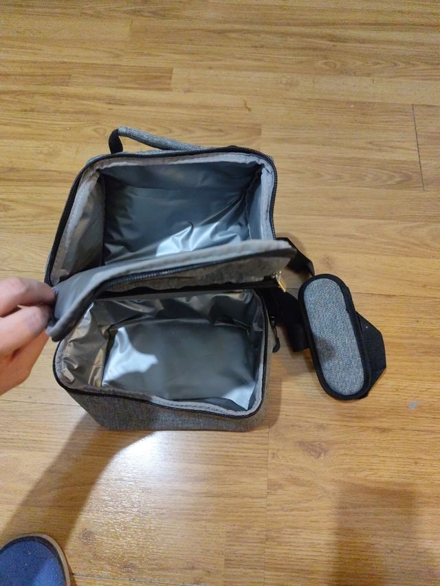 Bolsa térmica porta alimentos gris