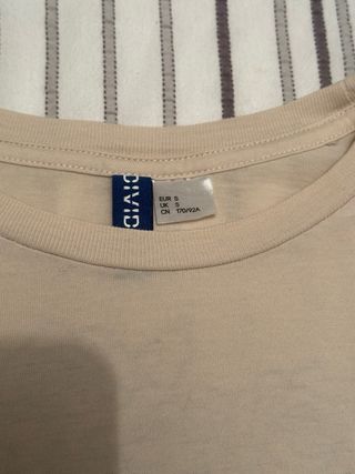 Camiseta H&M Beige Talla S
