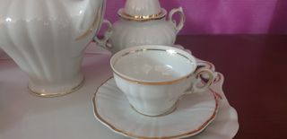 Juego de café porcelana 2 servicios con bandeja