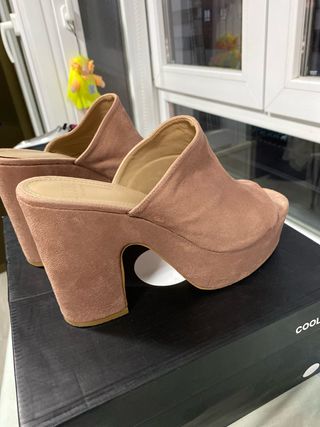 Zapatos de tacón rosa plataforma