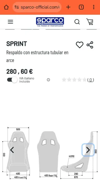 Asiento Sparco Sprint Rally FIA Vigor