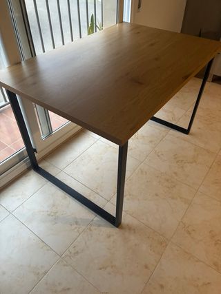 Mesa Comedor Madera y Metal 80x120