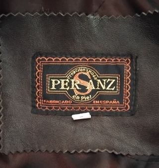 Chaqueta de autentico cuero de vaca marrón