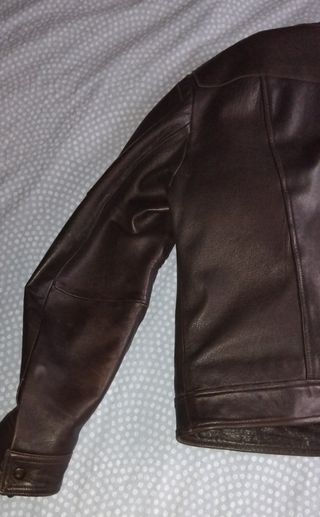 Chaqueta de autentico cuero de vaca marrón