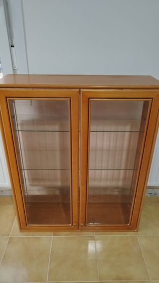 Vitrina de madera y cristal