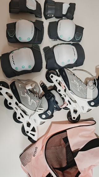 Patines Decathlon Talla 35-38 + Protecciones