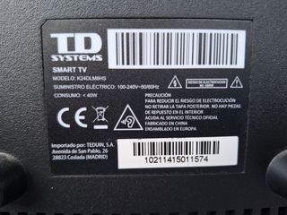 Smart TV TD Systems 24 pulgadas 
Negra