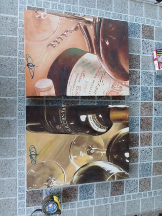 Cuadros de vino y copas