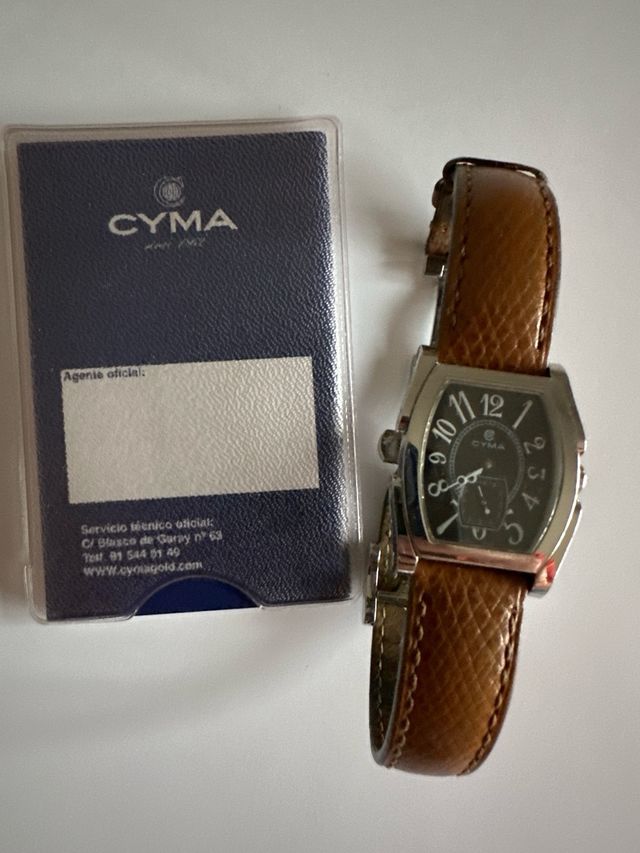 Reloj CYMA Suizo Cuadrado Correa Marrón