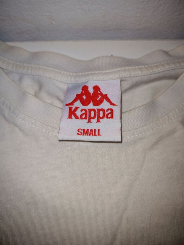 Maglia Kappa bianca con banda logo (veste largo) 