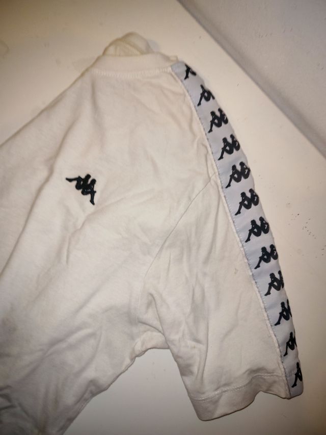 Maglia Kappa bianca con banda logo (veste largo) 
