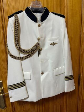 Traje de Comunión Almirante Blanco y Dorado