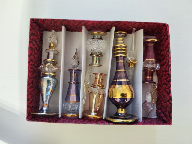 Set 6 Botes Perfume Antiguos Pequeños