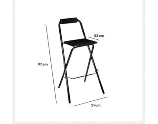 Taburete alto plegable negro